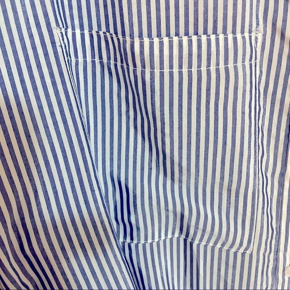 MELISSA Nepton Collar ButtonDown Belted Chest Pocket Striped Midi Shirt … - Picture 10 of 12